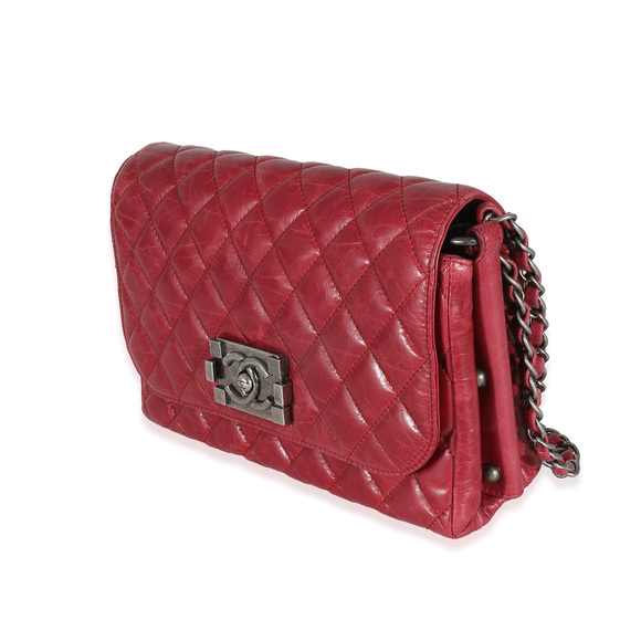 Chanel 12P Red Glazed Calfskin Veau Brilliante Flap Bag - Picture 3 of 8